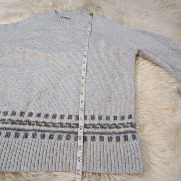 Smartwool Light Grey Patterned Wool Blend Crewneck Sweater Women Size Medium - Picture 5 of 8